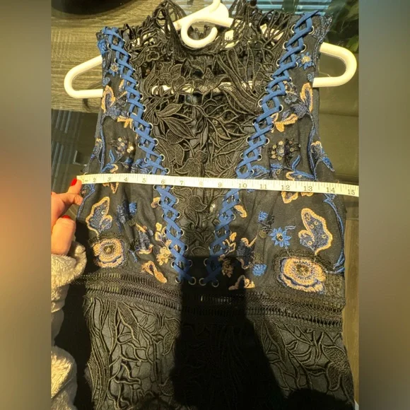 Self Portrait Clementine embroidered guipure lace dress
